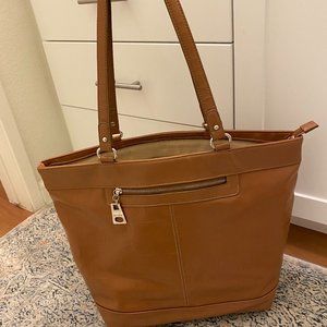 Top-zip Nine West Brown Leather Tote